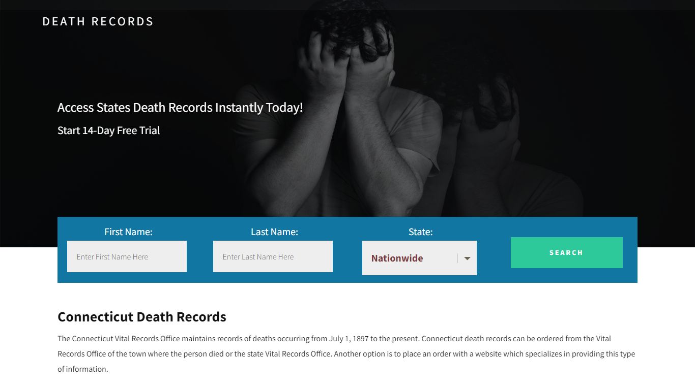 Connecticut Death Records | Enter Name and Search | 14 ...